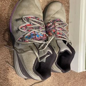 Purple and black nikes